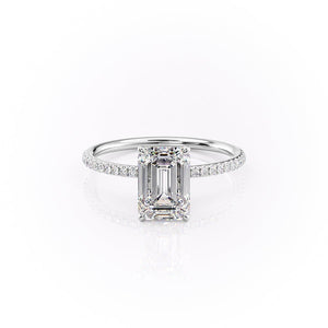 The Pave Lily Set With A 4.5 Carat Emerald Moissanite