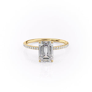 The Pave Lily Set With A 3 Carat Emerald Lab Diamond