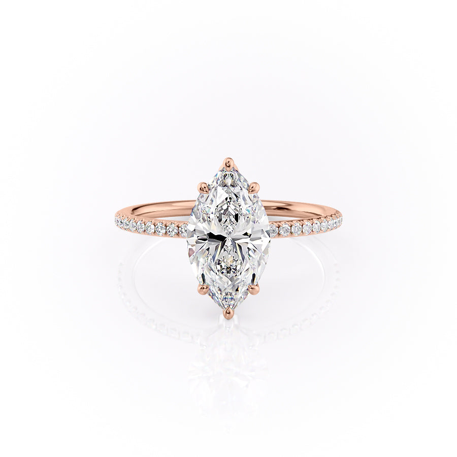 The Pave Lily Set With A 3.5 Carat Marquise Moissanite