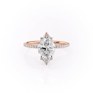 The Pave Lily Set With A 2.5 Carat Marquise Moissanite