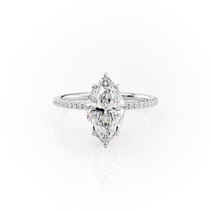 The Pave Lily Set With A 1.5 Carat Marquise Moissanite