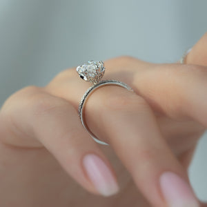 The Pave Lily Set With A 2 Carat Marquise Lab Diamond