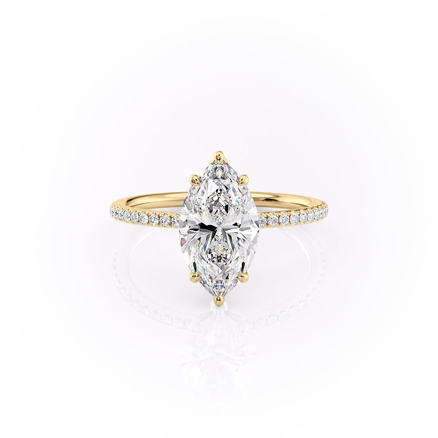 The Pave Lily Set With A 4.5 Carat Marquise Moissanite