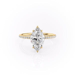 The Pave Lily Set With A 4.5 Carat Marquise Moissanite