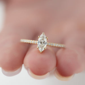 The Pave Lily Set With A 2 Carat Marquise Lab Diamond