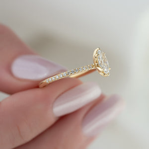The Pave Lily Set With A 2 Carat Marquise Lab Diamond