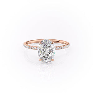 The Pave Lily Set With A 1.5 Carat Oval Moissanite