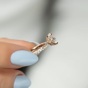 The Pave Lily Set With A 2 Carat Oval Lab Diamond