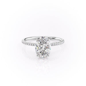 The Pave Lily Set With A 1.5 Carat Oval Moissanite