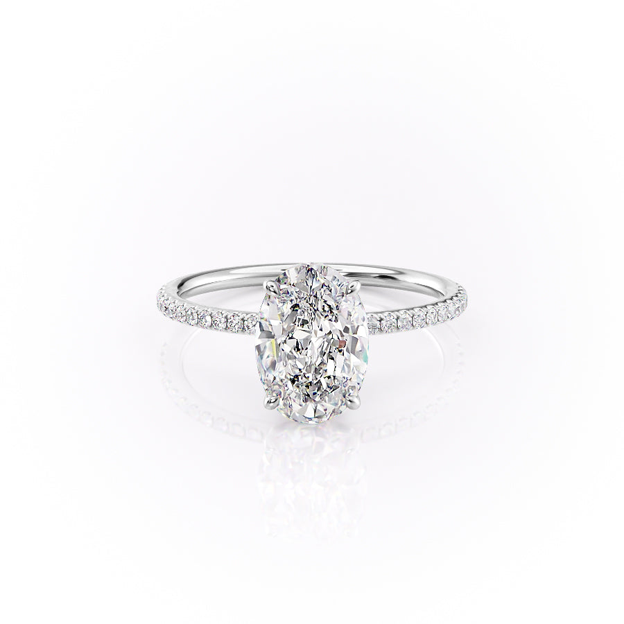 The Pave Lily Set With A 1.5 Carat Oval Lab Diamond