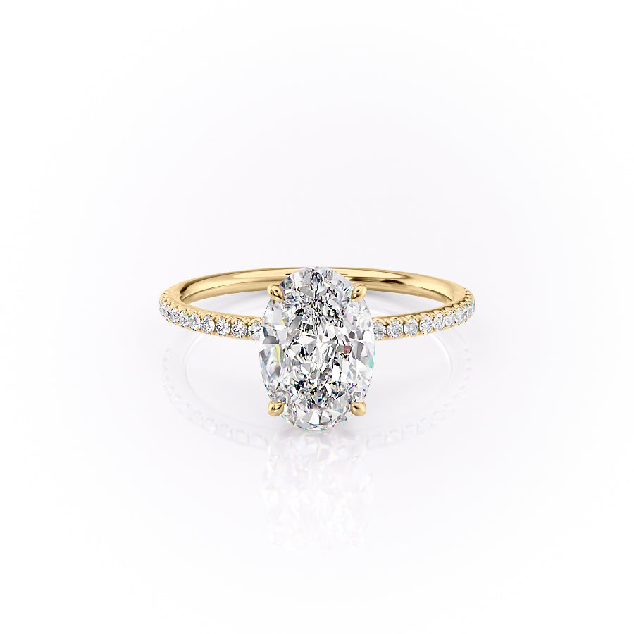 The Pave Lily Set With A 2.5 Carat Oval Moissanite