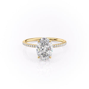 The Pave Lily Set With A 2.5 Carat Oval Moissanite
