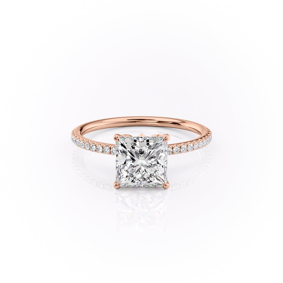 The Pave Lily Set With A 1.5 Carat Princess Moissanite