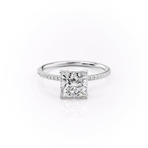 The Pave Lily Set With A 1.5 Carat Princess Lab Diamond