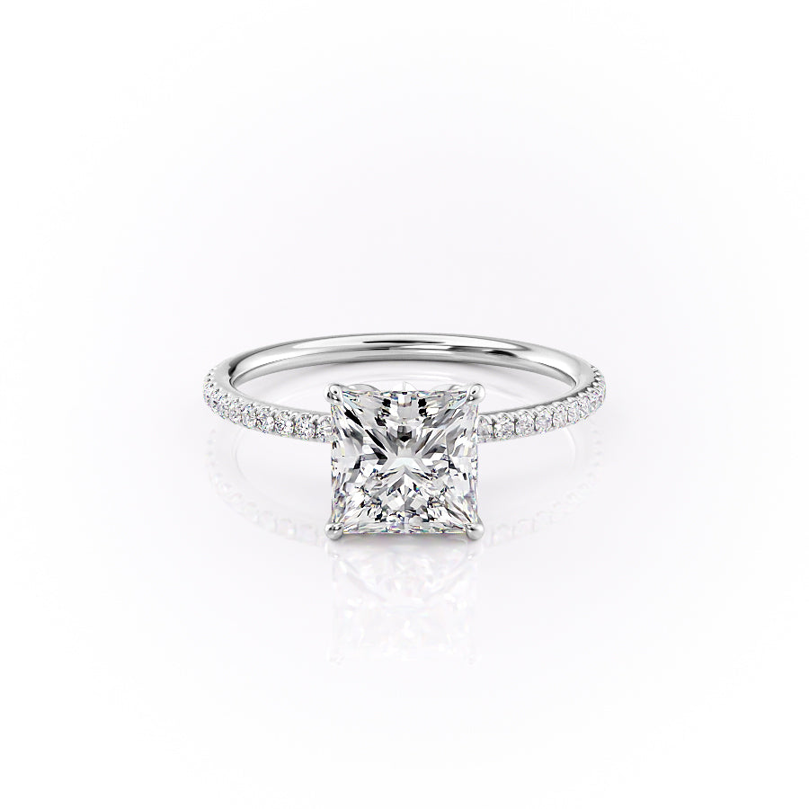 The Pave Lily Set With A 2 Carat Princess Lab Diamond