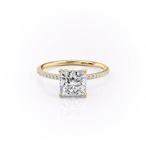 The Pave Lily Set With A 1.5 Carat Princess Moissanite
