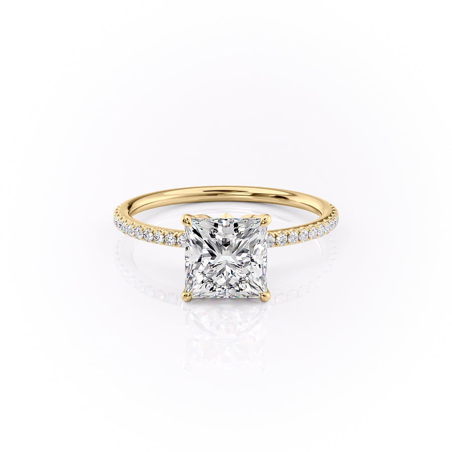The Pave Lily Set With A 2.5 Carat Princess Moissanite
