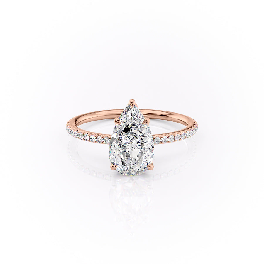 The Pave Lily Set With A 3 Carat Pear Lab Diamond