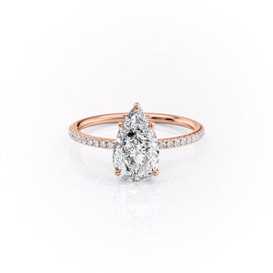 The Pave Lily Set With A 3 Carat Pear Lab Diamond