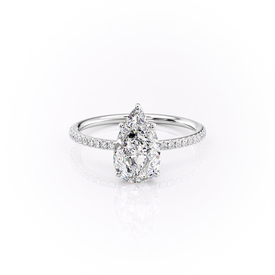 The Pave Lily Set With A 4.5 Carat Pear Moissanite