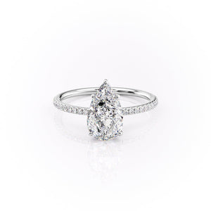 The Pave Lily Set With A 4.5 Carat Pear Moissanite