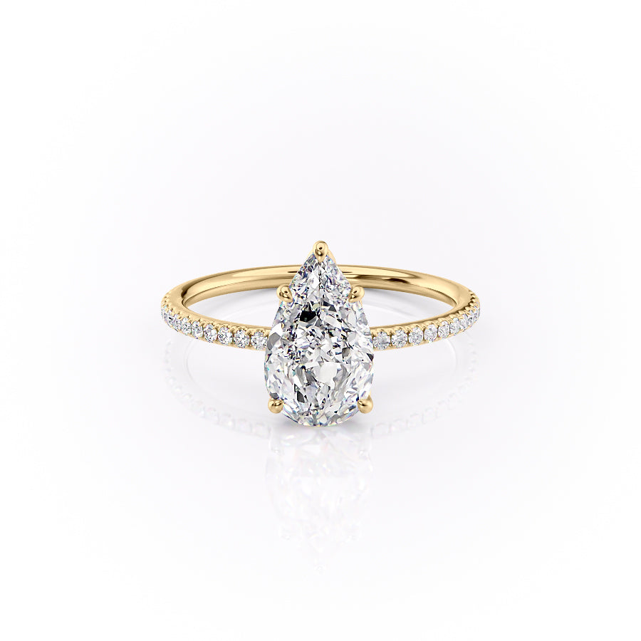 The Pave Lily Set With A 2.5 Carat Pear Lab Diamond