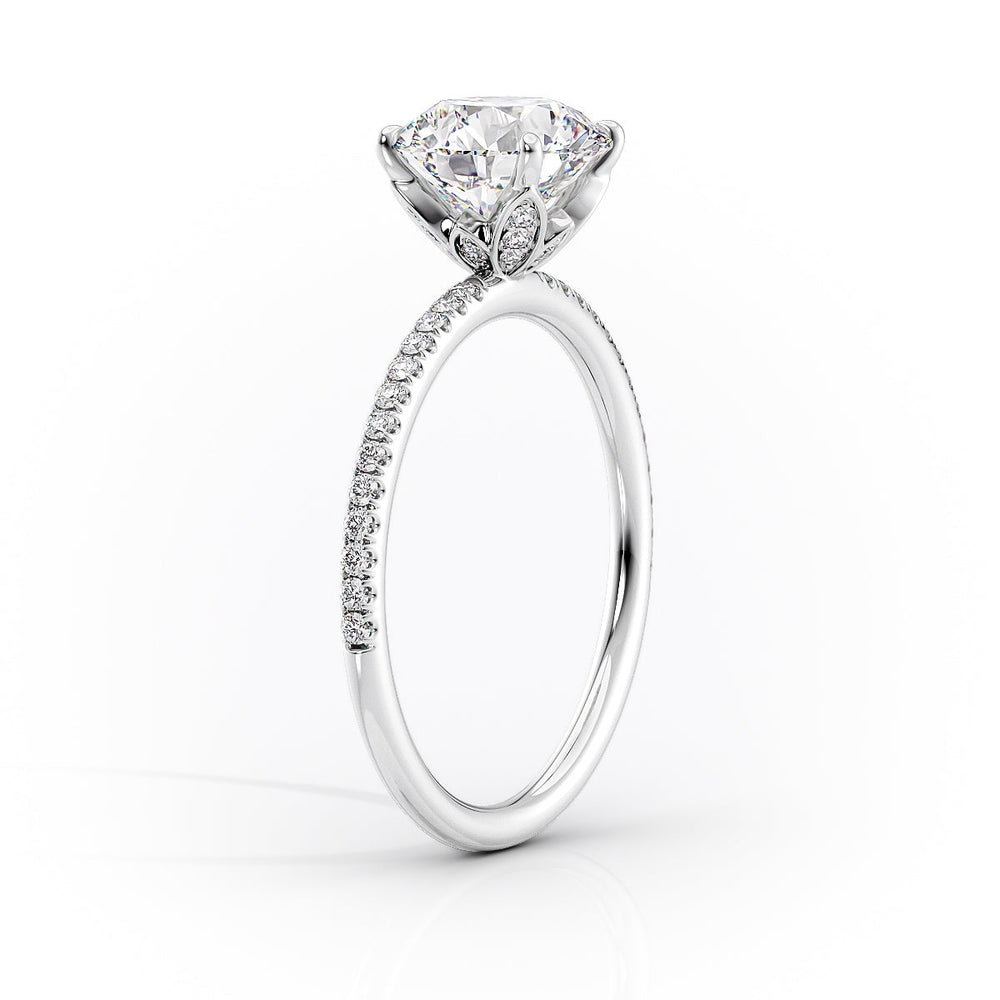 The Pave Lily Set With A 2 Carat Cushion Lab Diamond