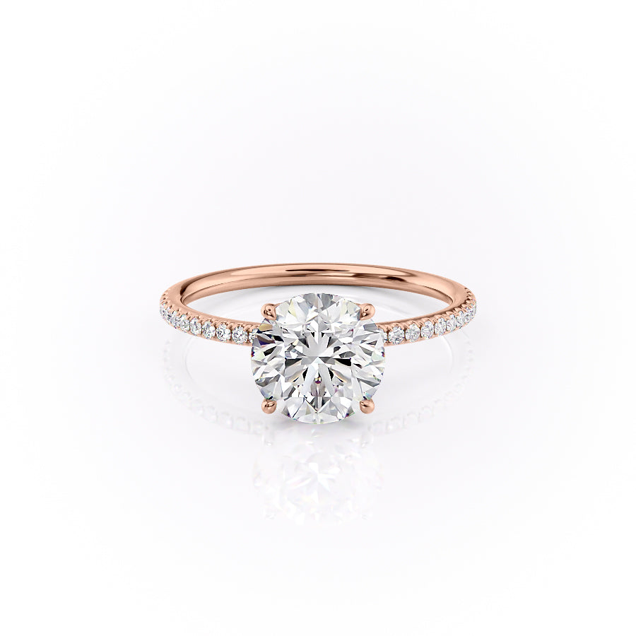 The Pave Lily Set With A 2 Carat Round Lab Diamond