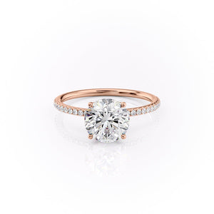 The Pave Lily Set With A 2 Carat Round Lab Diamond