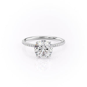 The Pave Lily Set With A 4.5 Carat Round Moissanite