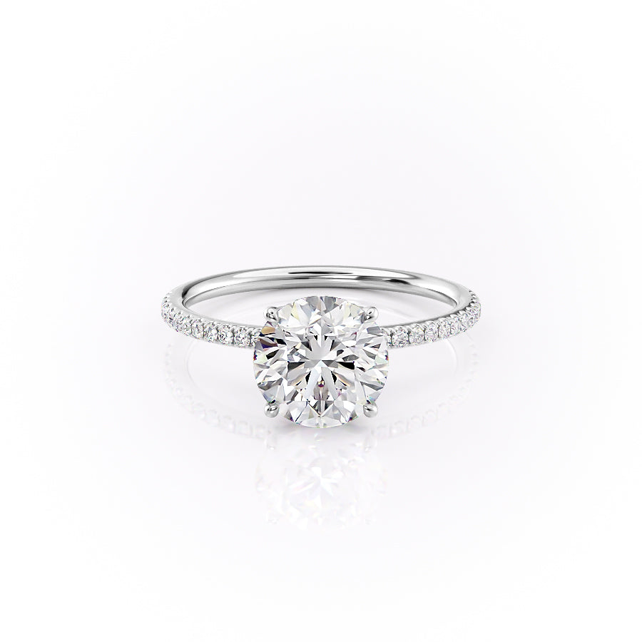 The Pave Lily Set With A 1.5 Carat Round Lab Diamond