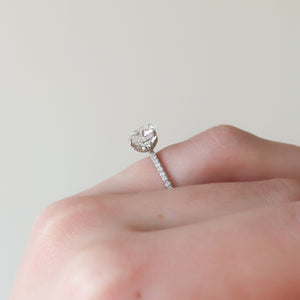 The Pave Lily Set With A 3 Carat Round Lab Diamond