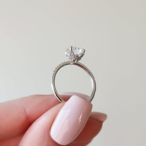 The Pave Lily Set With A 3 Carat Round Lab Diamond