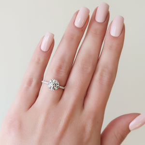 The Pave Lily Set With A 3 Carat Round Lab Diamond