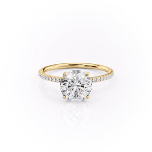 The Pave Lily Set With A 2.5 Carat Round Moissanite