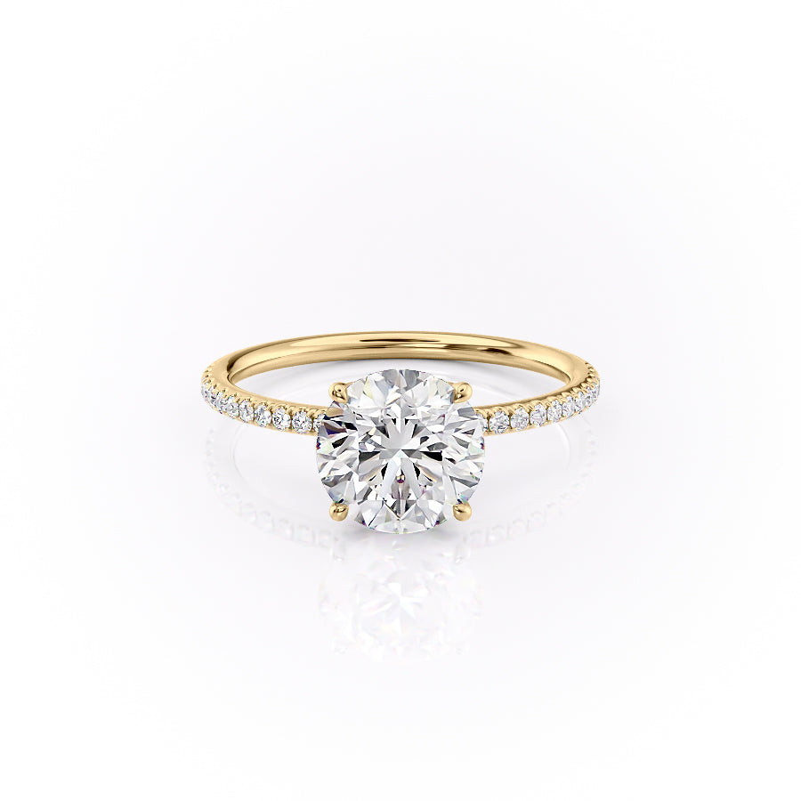 The Pave Lily Set With A 1.5 Carat Round Lab Diamond