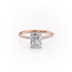 The Pave Lily Set With A 1 Carat Radiant Lab Diamond
