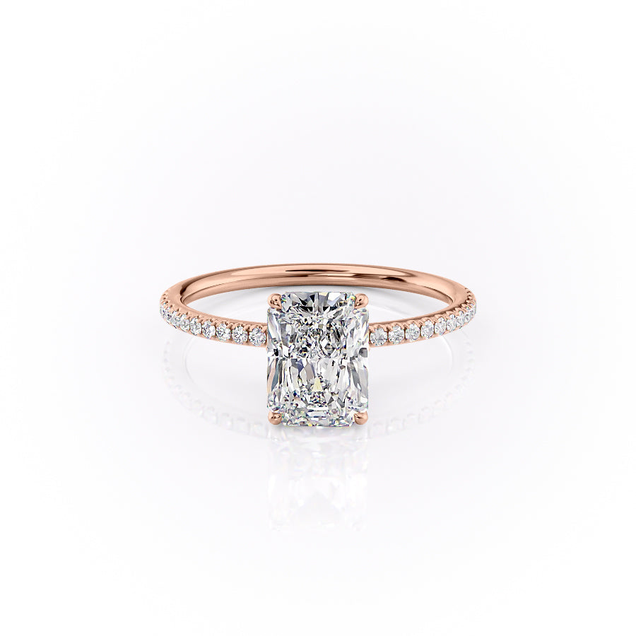 The Pave Lily Set With A 1.5 Carat Radiant Moissanite