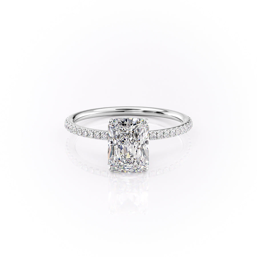 The Pave Lily Set With A 1.5 Carat Radiant Moissanite