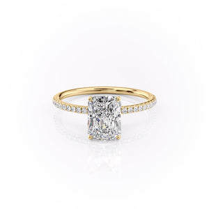 The Pave Lily Set With A 1.5 Carat Radiant Lab Diamond