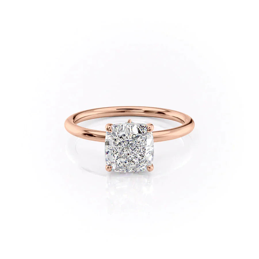 The Luna Set With A 3 Carat Cushion Lab Diamond