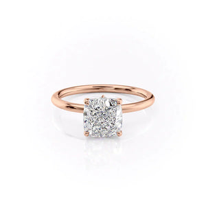 The Luna Set With A 2.5 Carat Cushion Moissanite