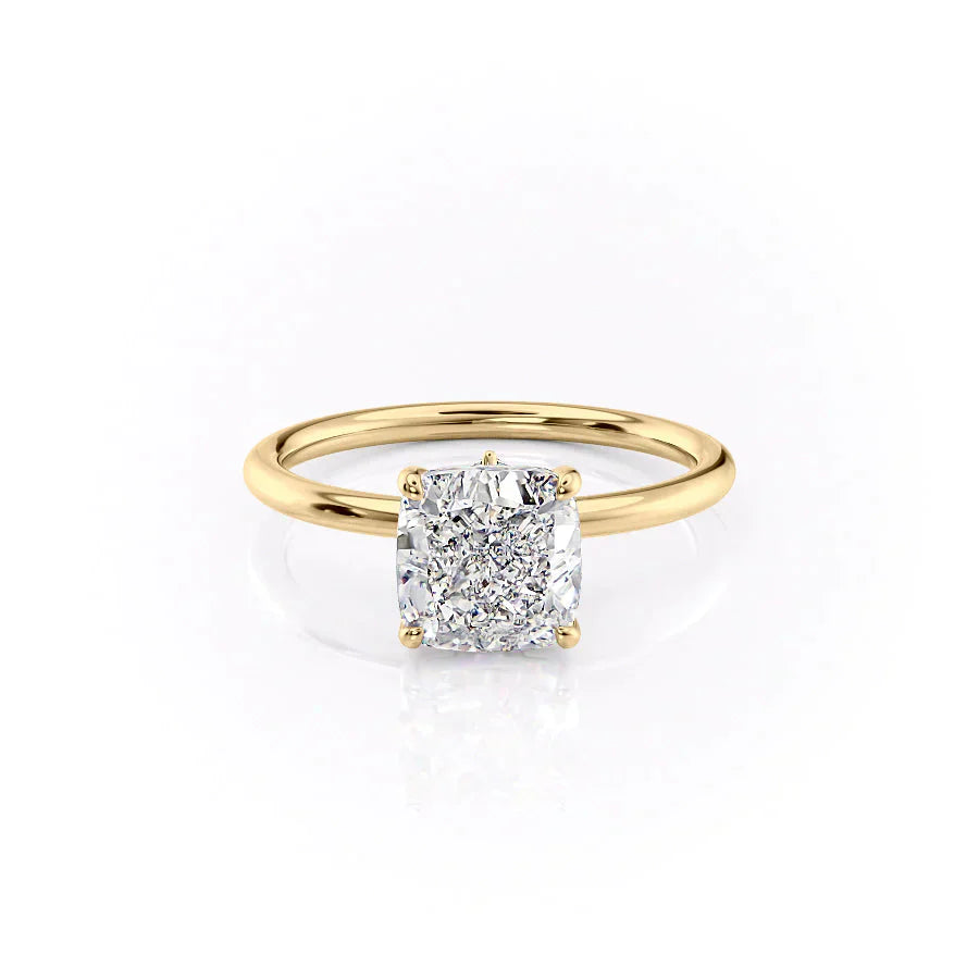 The Luna Set With A 3.5 Carat Cushion Moissanite