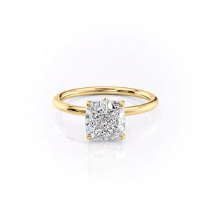 The Luna Set With A 5 Carat Cushion Moissanite