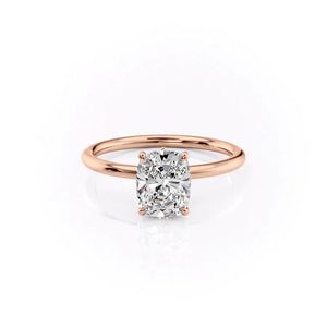 The Luna Set With A 1 Carat Elongated Cushion Lab Diamond