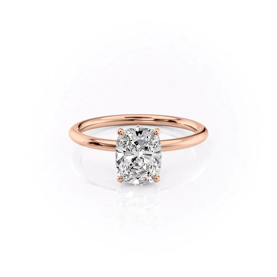 The Luna Set With A 2.5 Carat Elongated Cushion Lab Diamond