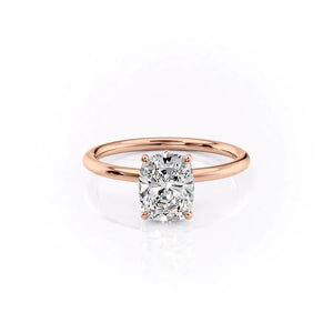 The Luna Set With A Elongated Cushion Moissanite