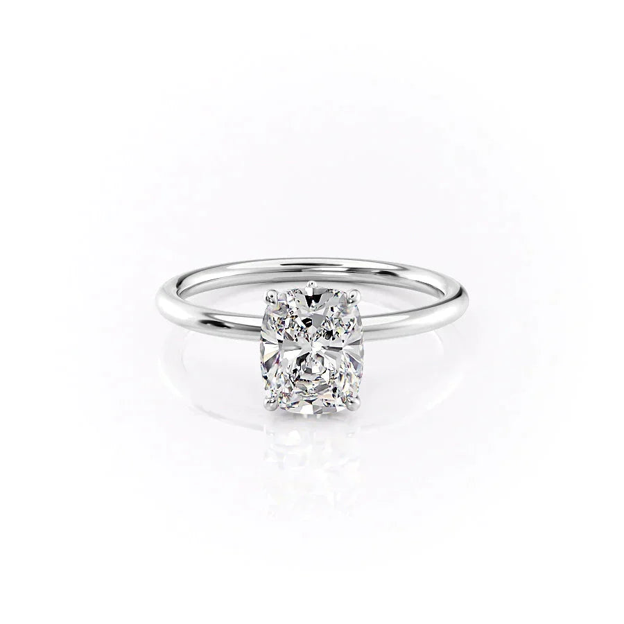 The Luna Set With A Elongated Cushion Moissanite