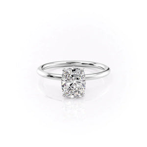 The Luna Set With A Elongated Cushion Moissanite