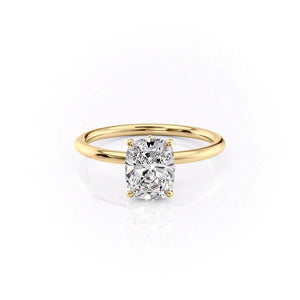 The Luna Set With A 1.5 Carat Elongated Cushion Moissanite